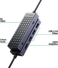 Yottamaster Multiport USB C Hub 4K HDMI USB3.0 RJ45 SD/TF PD100W Adapter For PC picture