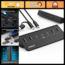 7-Port USB Hub 10Gbps Data Splitter for iPhone & Laptop, Aluminum, 5V 3A Power, picture