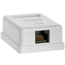 RJ45 White Surface Mount Box 1 Port For Cat5 Cable Female RJ45 Jack Connector picture
