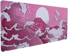 Japanese Wave Gaming Mouse Pad, Extended Large Non-Slip Desk Mat picture