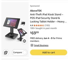 Abovetek Security Tablet Kiosk Desktop Stand, TH-3188 Black Anti-Theft Heavy-D picture