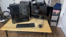 CyberPowerPC C Series AMD Ryzen 3 3100 8GB 466GB SSD GT 1030 + 27ec Hp Monitor picture