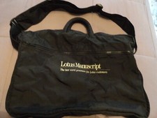 Vintage Black Advertising Soft Briefcase Laptop Tote Lotus Manuscript picture