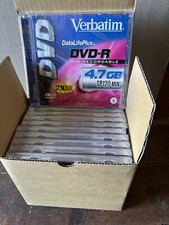 New Verbatim DVD-R Recordable 4.7gb 2X SP120 Jewel Case 10 Pack OEM - Aged Stock picture
