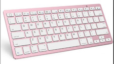 Wireless Keyboard for iPad - Ultra Slim Combo, Rose Gold White - Fast Shipping picture