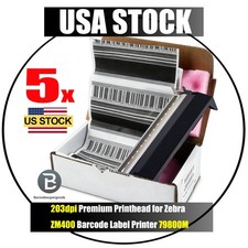5-Packs For Zebra ZM400 Barcode Label Printer 203dpi 79800M Printhead USA STOCK picture