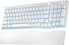 RK ROYAL KLUDGE RK96 90% Triple Mode Hot Swappable Red Switch, White  picture