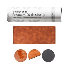 Wolvende Premium Distressed Faux Vegan Leather Desk Mat | Multifunctional Desk picture