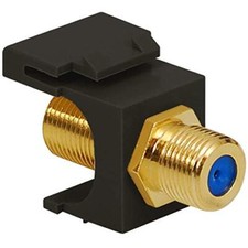 ICC F-Type Modular Jack in HD Style, 3 GHz Gold Plated, Black picture