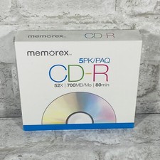 5 pack Memorex CD-R 52X 700MB/80Min 5PK.  Recordable NEW SEALED picture