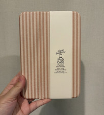 Elyse Breanne Beige/White Stripe Folding Folio Case for iPad mini 6/7 picture