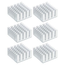 6 Pcs Heatsink 20x20x10mm Aluminum Heat Sink with Thermal Blue Sticker White picture
