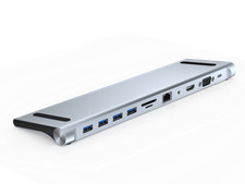 USB-C Docking Station 10-in-1 USB Hub HDMI VGA RJ45 SD/TF PD for PC +  Mac picture