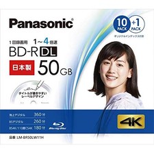 Panasonic 50GB BD-R Recordable Dual-Layer Blu-ray Discs 10+1 Disc Pack picture