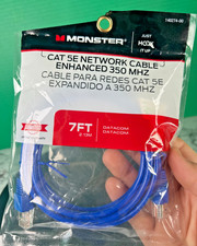 Monster Cat5e Ethernet Network Cable 7ft Blue Enhanced 350MHz RJ45 picture