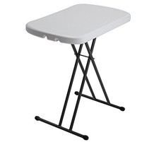 Elegant White Granite Folding Laptop Table with Adjustable Height Functionality picture