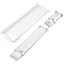 16.9 Inch Computer Keyboard Stand Gel Wrist Rest Set Ergonomic White Bear picture