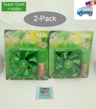 2Pack NEW Evercool Super-Quiet 16dBA Green 120mm 3pin PC Case Cooling Fan EGF-12 picture