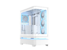 ASUS Prime AP304 White ARGB ATX PC Gaming Case Tempered Curved Glass; Four picture