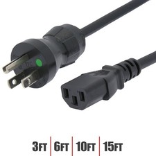 3 6 10 15FT Hospital Grade Power Cord Cable 5-15P to IEC 320 C13 SJT 16/3 AWG picture