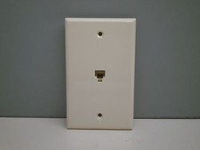 Case of (100) Single 1-Gang Telephone Phone Jack Wall Plate - Light Almond picture