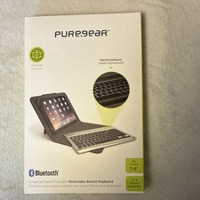 PureGear Universal 7-8in Tablet Keyboard Folio Case Removable Backlit BT Black picture