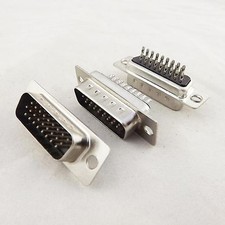 10pcs D-SUB DB26 26 Pin Male 3 Rows Solder Type Straight Adapter Connector DB26M picture