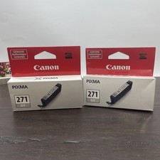 2 Packs NEW Sealed Genuine Canon 271 Grey Ink Cartridge For Pixma Printers Gray picture