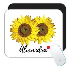 Gift Mousepad : Sunflower Personalized Name Flower Floral Yellow Decor picture