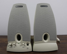 Harman Kardon HK195 Wired 2.0 Computer Speakers 3.5mm Volume Gray/Beige picture