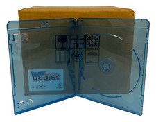 USDISC Blu-ray Cases Slimline 7mm, Single 1 Disc (Clear Blue) Lot picture