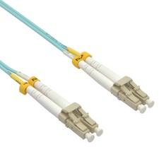 10 Pack of 40m LC/UPC-LC/UPC OM3 Multimode Duplex OFNR 2.0mm Aqua Fiber Optic Pa picture