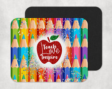 Teach Love Inspire, Teacher Mousepad, Teacher Gift, Back to School, Christmas picture
