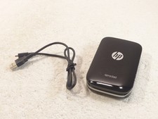HP Sprocket Zink Mini Compact Bluetooth Photo Printer Black #SNPRH-1603 w/ Cable picture