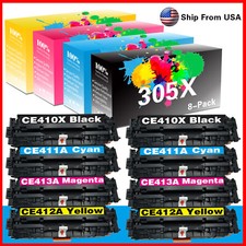 8PK 305X 305A Toner Cartridge CE410X for Enterprise 400 color M451nw M451dn picture