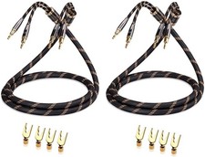 SKW A Pair Audiophile Speaker Cable, Convertible 8.2ft, HiFi Quality, Pair-Black picture