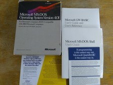 Microsoft MS-DOS 4.01, SEALED MANUALS IN BOX, Disk Operating System IBM PC picture