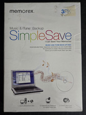 *NEW* 3 Pack MEMOREX SimpleSave Music & iTunes CD-R Backup Discs, Factory SEALED picture