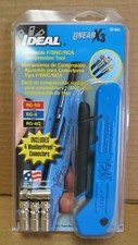 IDEAL 33-632 LINEAR X3 ADJUSTABLE F/BNC/RCA COMPRESSION TOOL W/4 CONNECTORS NEW picture