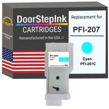 DoorStepInk Compatible Ink Cartridges For Canon PFI-207 Cyan 300ml-USA picture