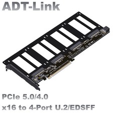 ADT Pcie5.0/4.0x16 to 4-Port U.2/Edsff Hard Disk Split Transfer Extended Card picture