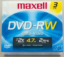 NOS Maxwell DVD-RW 3 Pack (SEALED) 4.7GB Rewritable Single-Sided Data Video picture