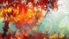 Landscape leaves fall painting shapes swirls Custom Gaming Mat Desk picture