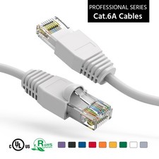 5 Pack of 5Ft CAT6A UTP Ethernet Network Booted Cable White picture