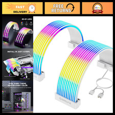 ARGB PSU Cable Sleeves - 8Pin/12VHPWR & ATX 24Pin, 5V 3Pin, Customizable White picture