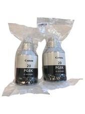 2x NEW Canon GI-20 PGBK Black Ink Bottles 170ml Genuine MegaTank G5020/G6020 picture