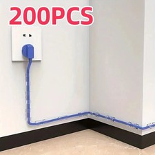 200pcs Clear Plastic Cable Clips Transparent Adhesive Wire Organizer Holders picture