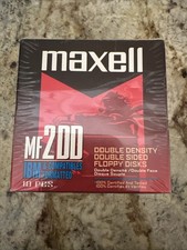 Maxell MF-2DD 3.5” Disks 10 Double Density Formatted IBM & Compatibles SEALED picture