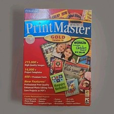 Broderbund PrintMaster Gold Version 16 PC CD-ROM Graphics Templates NEW picture