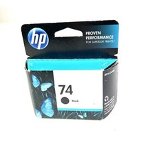 Genuine HP 74 Black Ink Cartridge CB335WN NEW Sealed /Expired 10/2015 picture